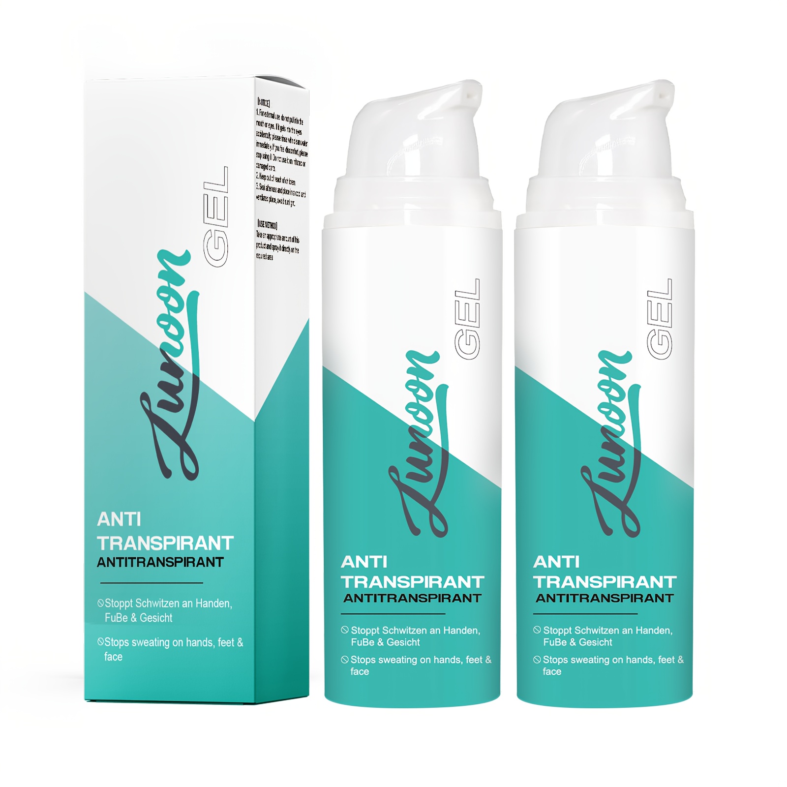 Image of 2pcs Strong Sports Antiperspirant Gel - Perfumed, Controls Sweat On Hands, Feet, Face, And Underarms, Dries Skin, Refreshing Cream For Daily Use