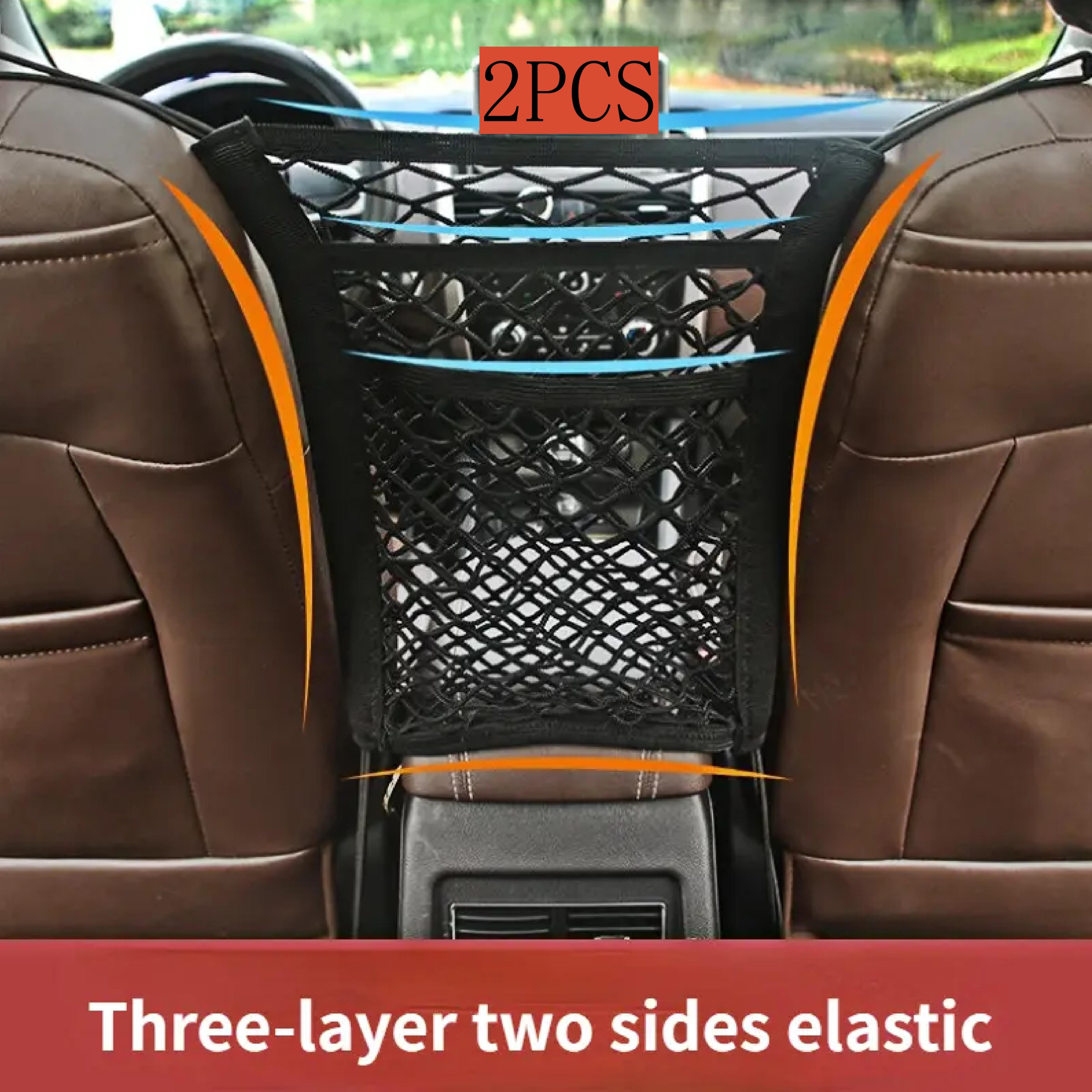 

2pcs Dog Barrier With Mesh Organizer Baby Stretchable Storage Bag Universal For Cars, Suvs -, Car Divider For Driving With Children & Pets