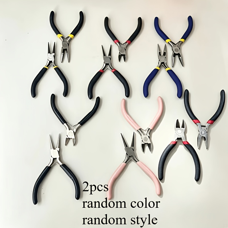 TEMU 1 Set Mini Hand Tools Jewelry Tweezers Pointed Nose Pliers And Diagonal Cutters Random