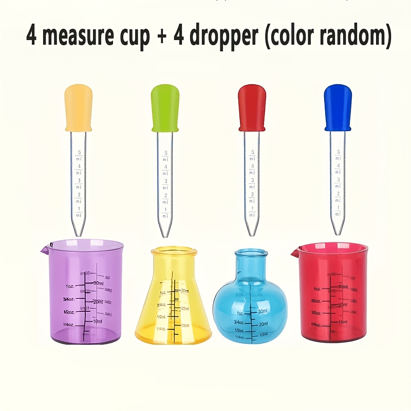 measuring cup dropper set random color educational mini measuring cup teaching aid plastic science experiment sensory diy