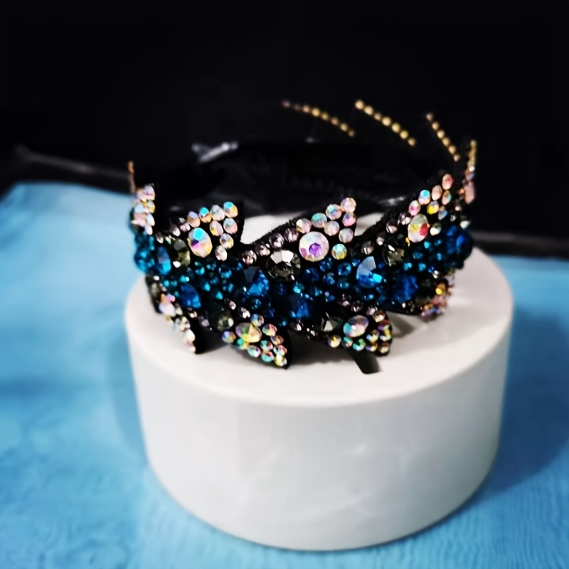 Image of 1pc Very Big Rhinestone Gem Jeweled Glitter Sparkly Plastic Banana Round Hair Clips Jaw Claws Barrettes Grips Clamps Ponytail Bun Twist Holder Hair Up Fancy Additions For Women