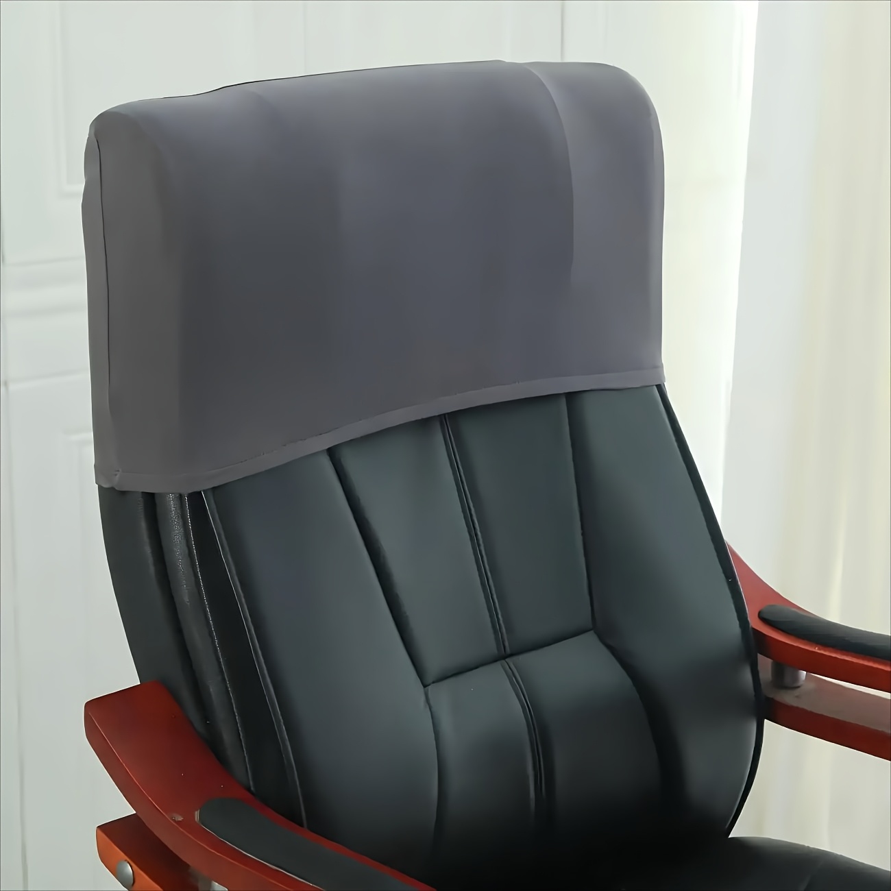 1pc Stretchy Y Fiber Fabric Office Chair Headrest Cover Backrest Cover