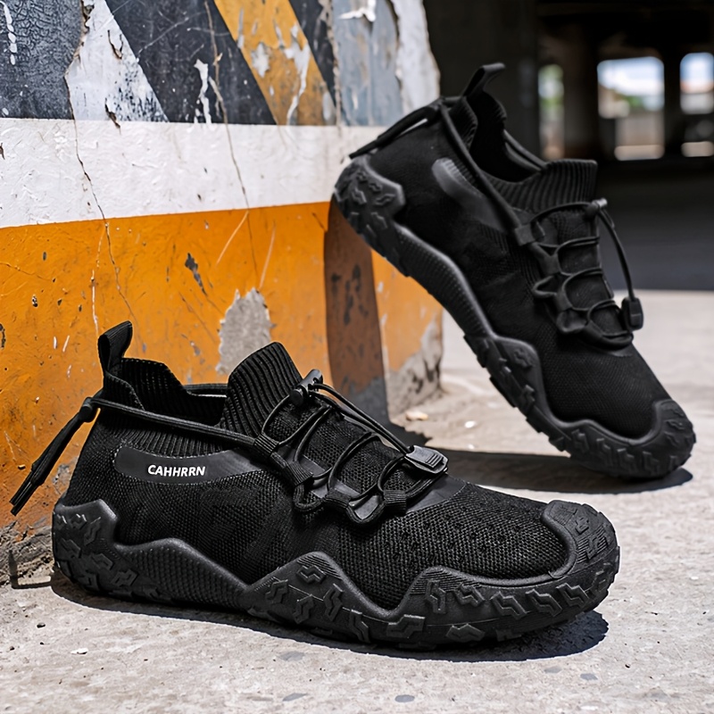Sneakers, New Summer Men's Breathable Knit Mesh Sock Shoes, Outdoor Sports Hiking Running Shoes, Thick-Soled Wear-Resistant Sneakers for Daily Commuting, Low-Top Trendy Sports Shoes