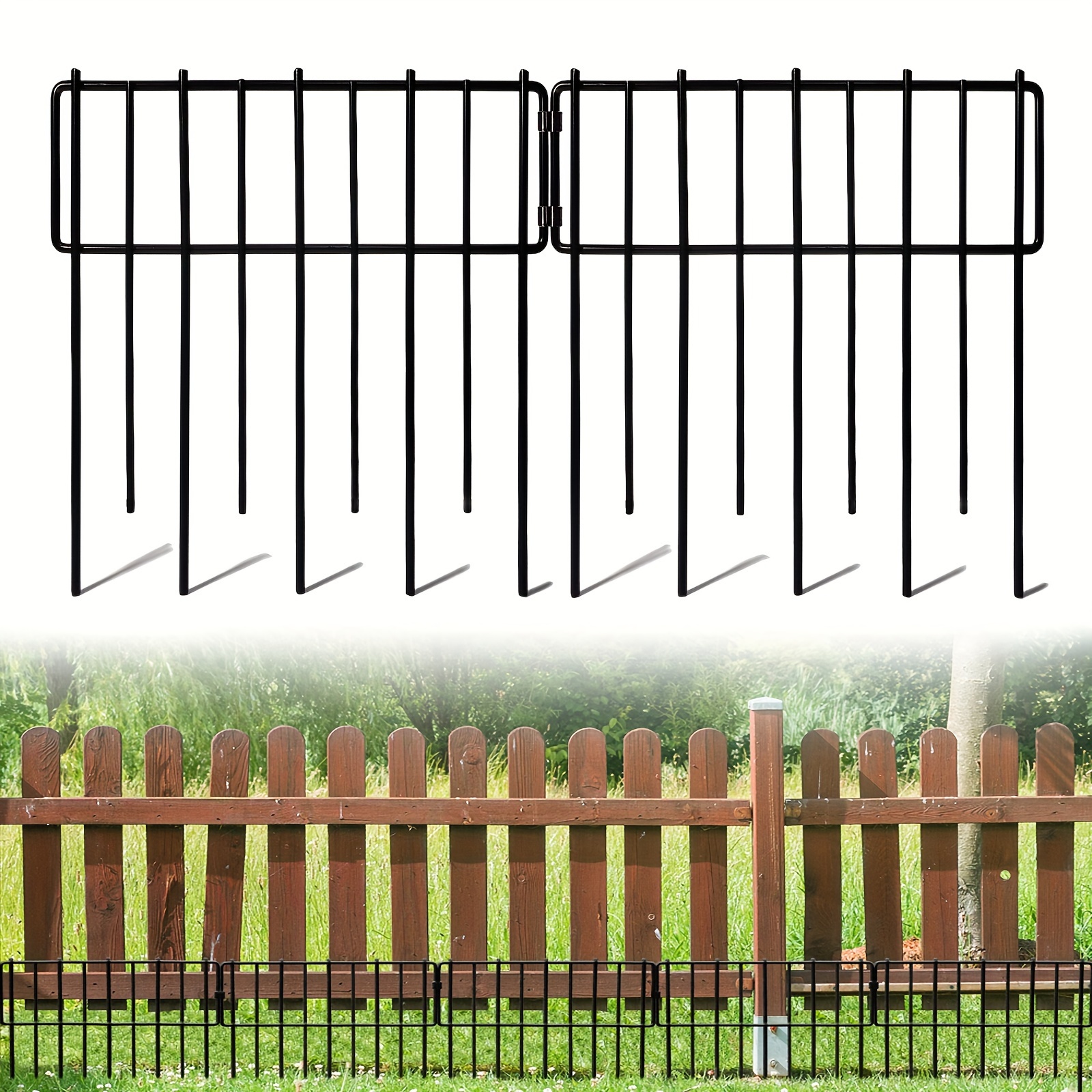 

Garden Animal Barrier Fence, Upgrade 1.26 In Gap No Dig Fence, Rustproof Reusable Metal Wire Garden Fence Border, Rabbits Ground Stakes Fence For Landscape Patio