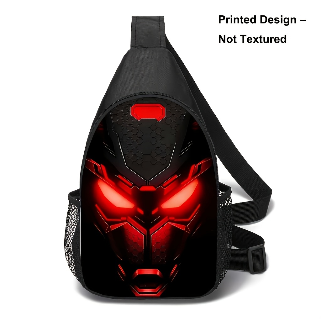 TEMU Printed Design â Not Textured, Cool Printed Pattern Men's Chest Bag, Outdoor Sports Crossbody Bag, Phone Earphone Wallet Organizer, Trendy