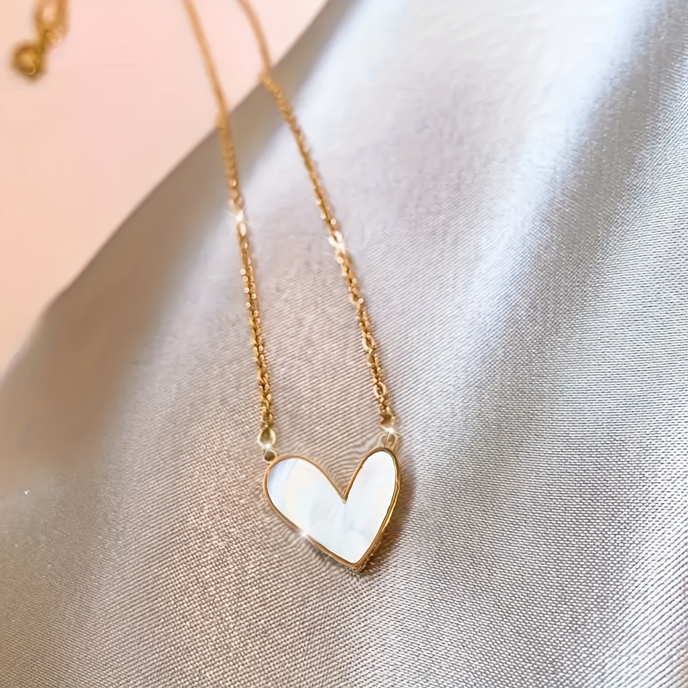Two Layer Chain Necklace Cute Heart Necklace For Women - 18K Gold Plated Double Layer Heart Pendant Necklace Women Jewelry Gift