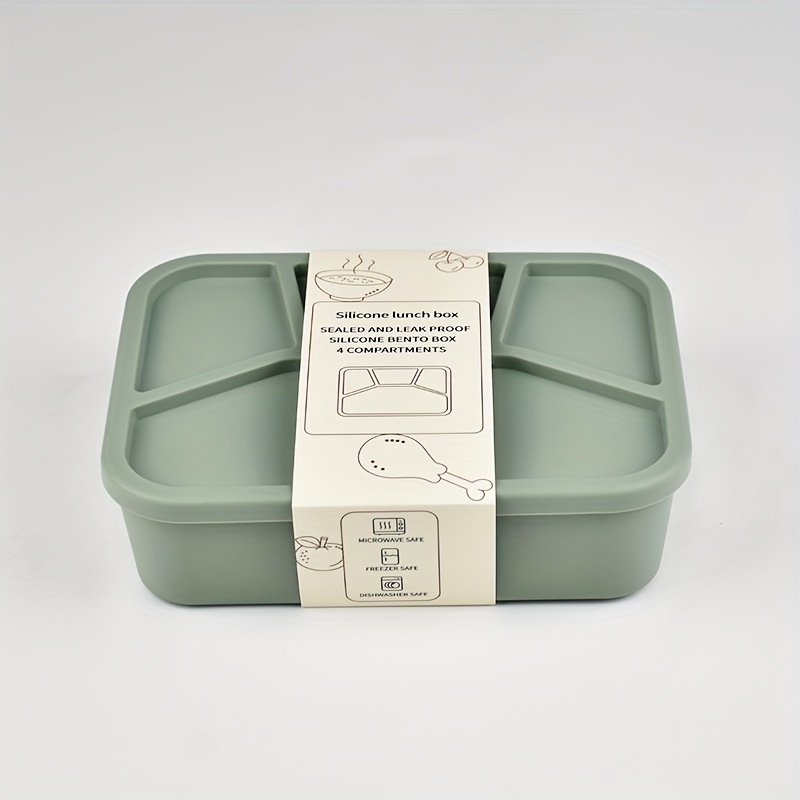 Image of Premium Silicone Lunch Box For Students & Professionals - Microwave Safe, Dishwasher-friendly, Thickened Seal, Lightweight Bento Box With Compartments,back To School
