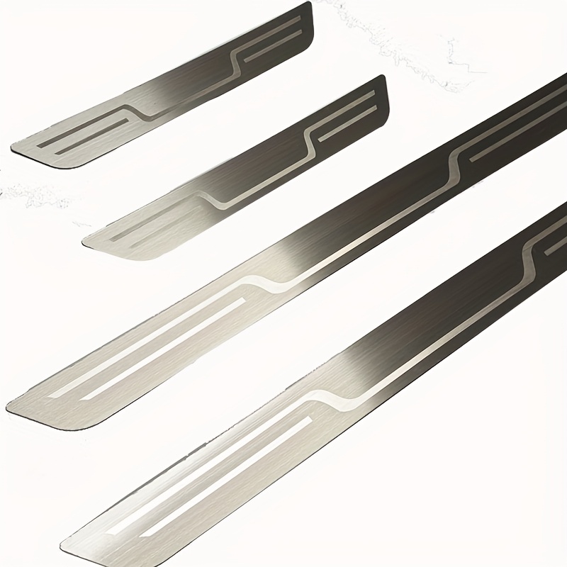 Image of 4pcs Set Suitable For Golf//bolo/tiguan// ///600/panda/ford /phuma/oucs/peugeot/car Exterior Door Sill, Anti Stepping Interior Modification, Welcome Pedal Decoration Protection, Stainless Steel