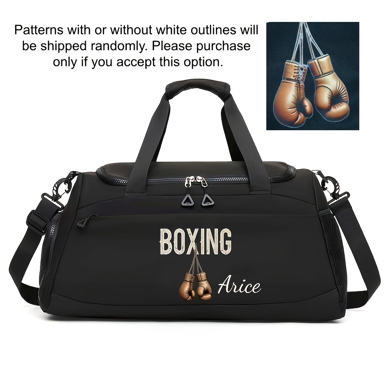 TEMU Bolso bandolera para hombre con tema de boxeo, personalizable con o texto - Se puede llevar a , casual, de gran capacidad, ideal equipo