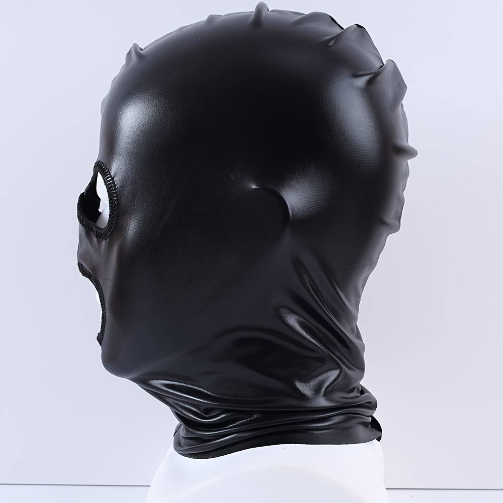 NOMLO Fashionable Black Mask, Soft Fun Cosplay Headwear, Ideal for Halloween, Christmas, Role Play, Bar Club Parties, LARP, Photography, Stage Performances, Youth Multi-Person Carnivals & Outdoor Gatherings, Medium Stretch Knit Fabric, Solid Color, Hand Washable