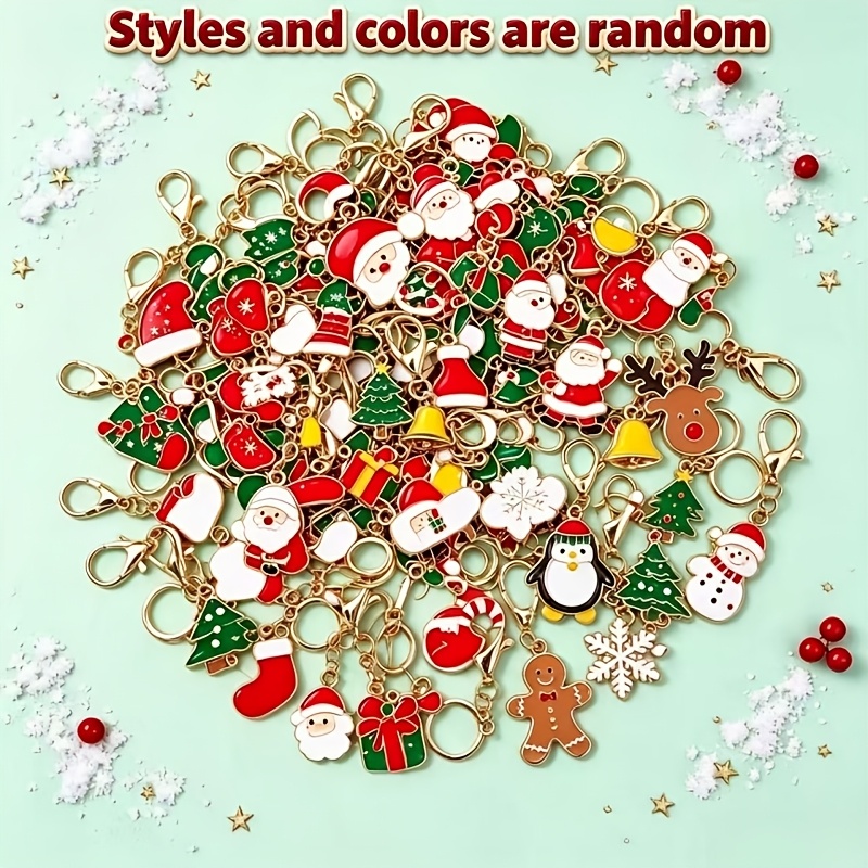 TEMU 50pcs Christmas Alloy Women Keychains, Small Gift For , Cute Fashionable Birthday Exquisite Present, Essential Holiday Decoration Hanging
