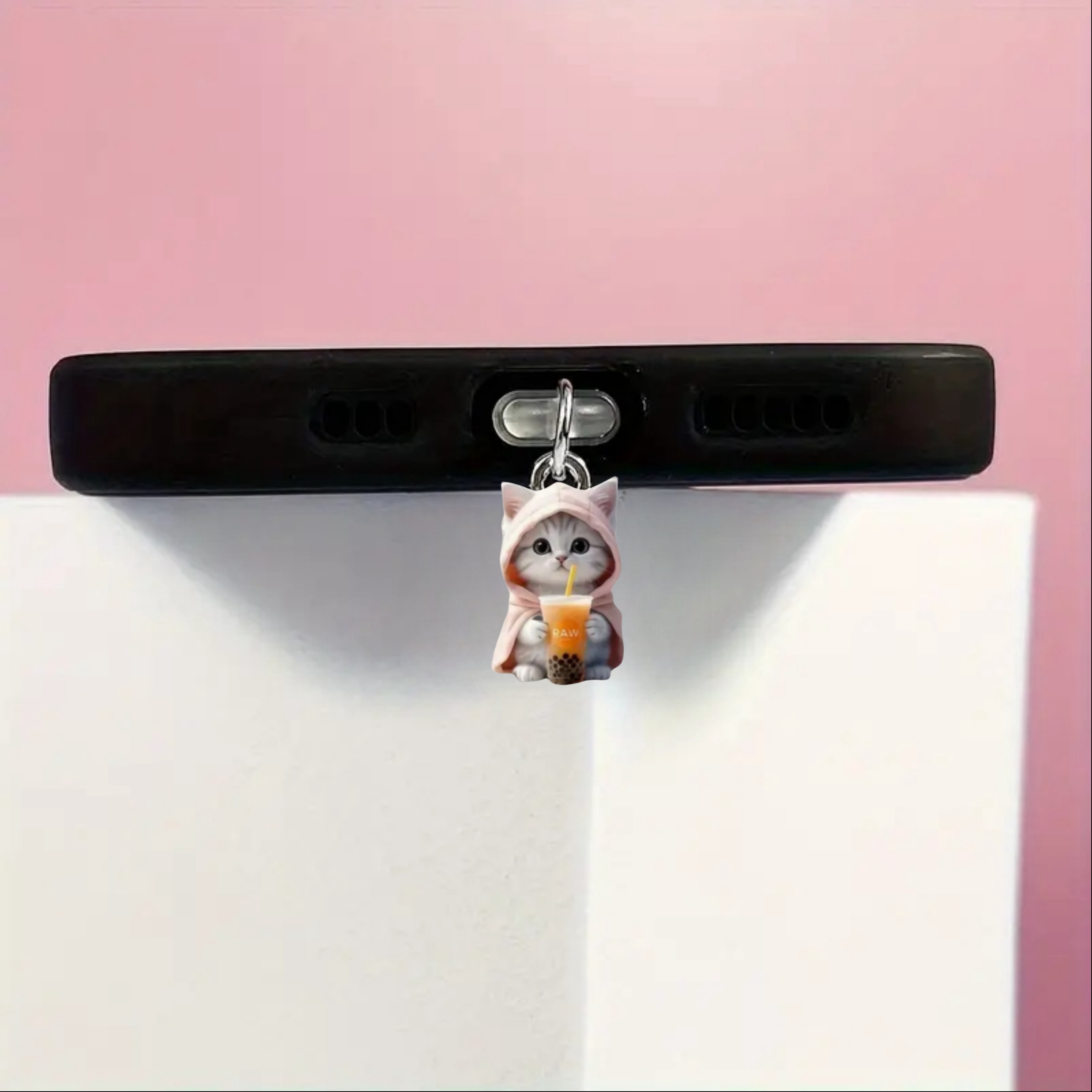 

1pc Acrylic Cat With Phone Dust Plug, Compatible With Iphone/type-c Android Connectors, Mobile & Maintenance Accessory