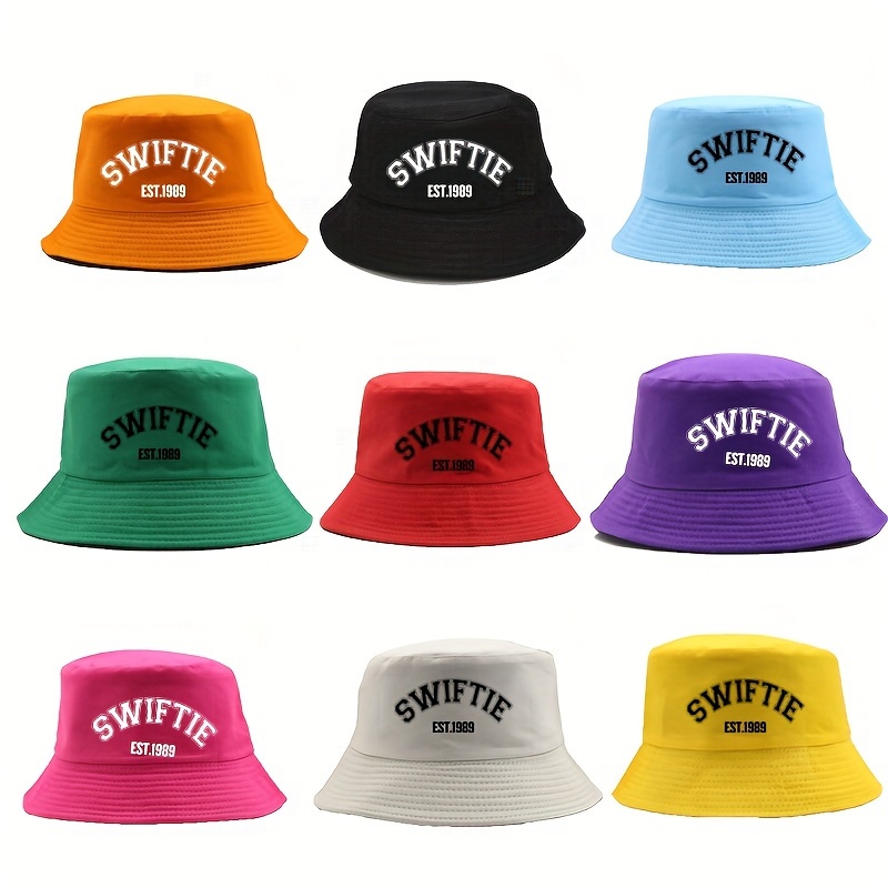 

Swiftie Bucket Hat, Unisex Cotton Print Lettering Basin Hat, Casual Beach Sun Protection Fisherman Cap, Available In Multiple Colors, 1 Size
