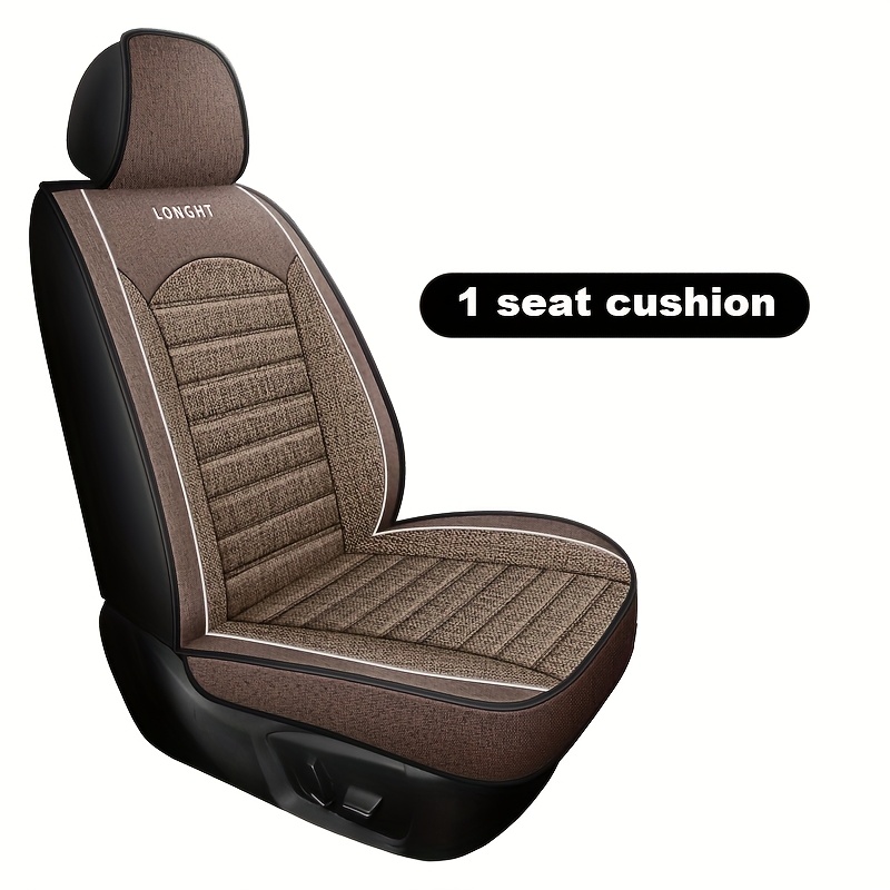 TEMU 1-seat Linen Car Seat Cover, Comfortable All-inclusive Automotive Front Seat Cushion, 4- Universal Size Car Additions