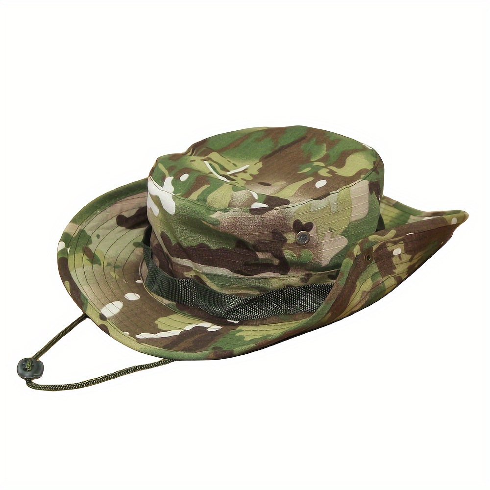 Obling Sun Hat, Fishing Hat UPF 50 Wide Brim Bucket Hat Safari Boonie Hat Army Green