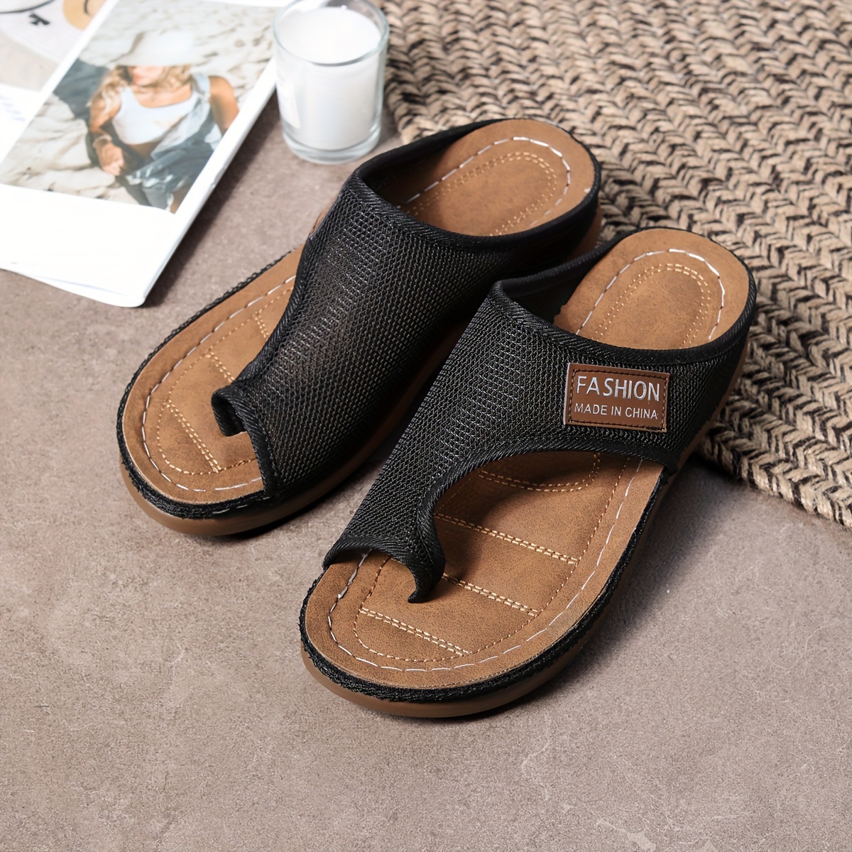 womens breathable mesh wedge sandals casual slip on platform shoes for work dates parties comfortable thick sole design with open toe details 1