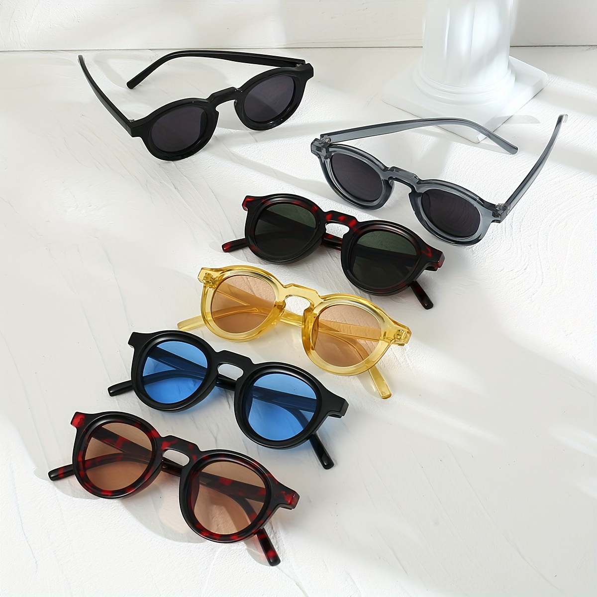 

Round Frame Fashion Glasses For Women Men Anti Glare Sun Shades Glasses For Driving Beach Travel