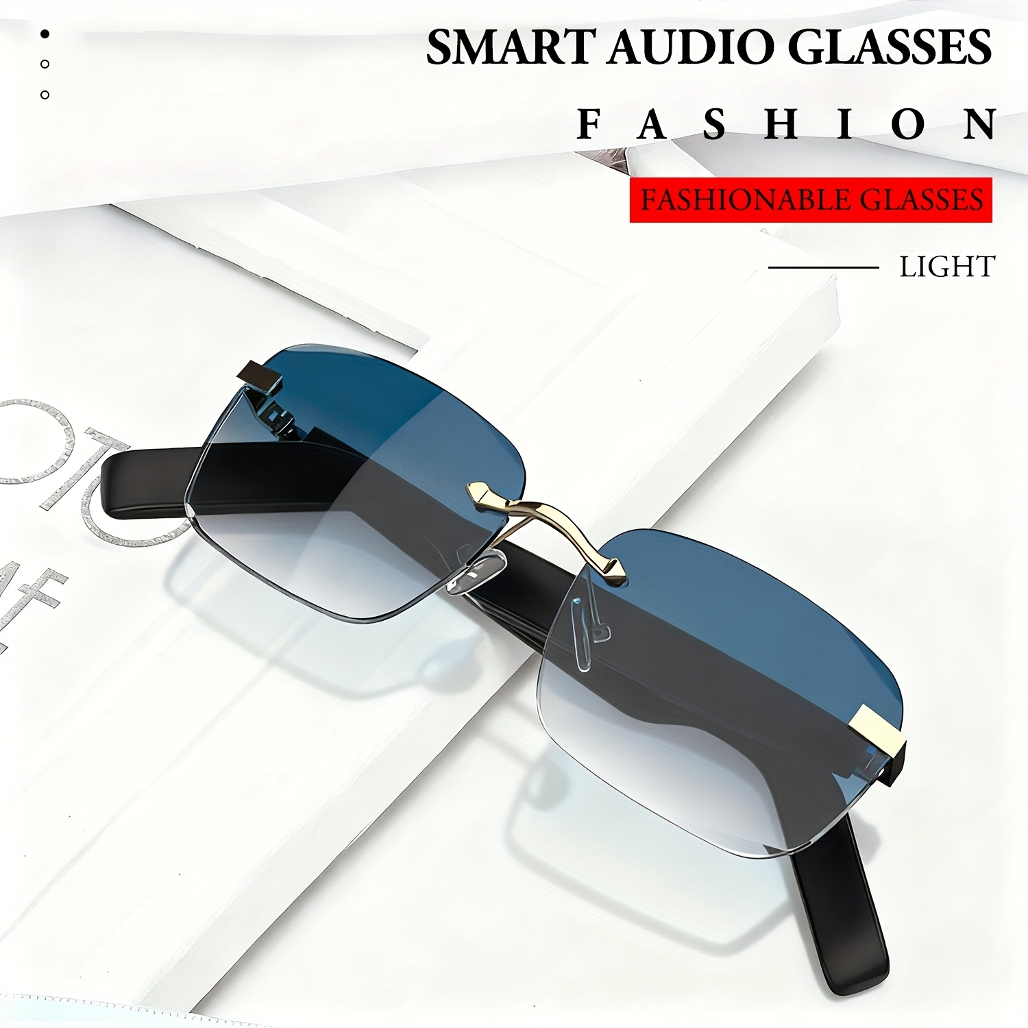TEMU Wireless Smart Glasses With Touch Operation And A Built-in Microphone, Perfect For Outdoor Activities, Sports, Driving, Music , And Calling.