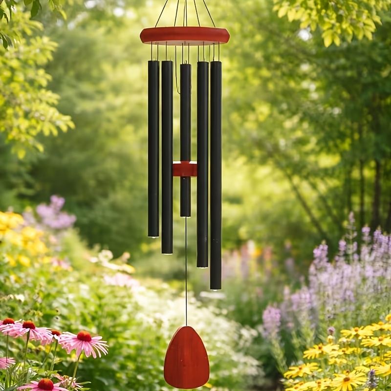 Deep Tone Soothing Melodic Tones Windchimes, Wind Chimes For Outside, Memorial Wind Chimes Best Gift For Mom Women Grandma Neighbors 26" Black Coated Aluminum
