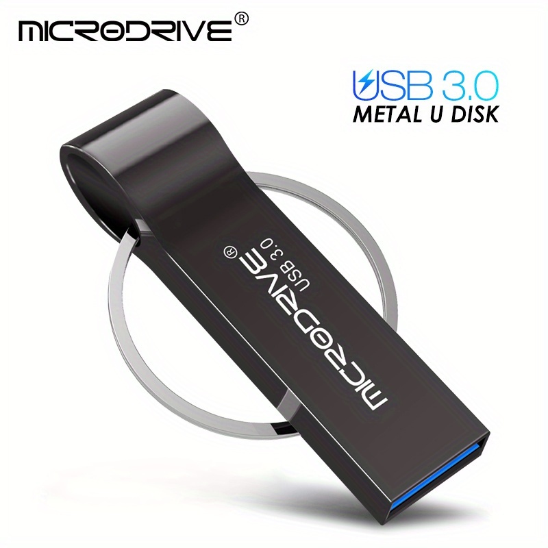 TEMU Microdrive Portable Usb3.0 Flash Drive, With A Metal Electroplated Casing For Easy Portability, Comes With A Metal Keychain Purchase. Suitable