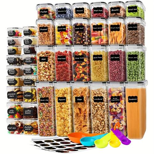 18pcs sealed food storage containers with lids 9 lids 9 boxes plastic kitchen storage containers for dry food flour and sugar