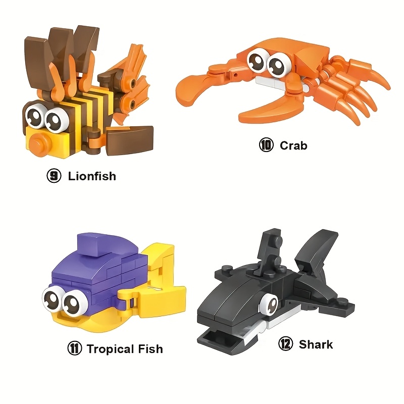 Ocean Explorer Mini Building Blocks Marine Animal Figures DIY Assembly Toy