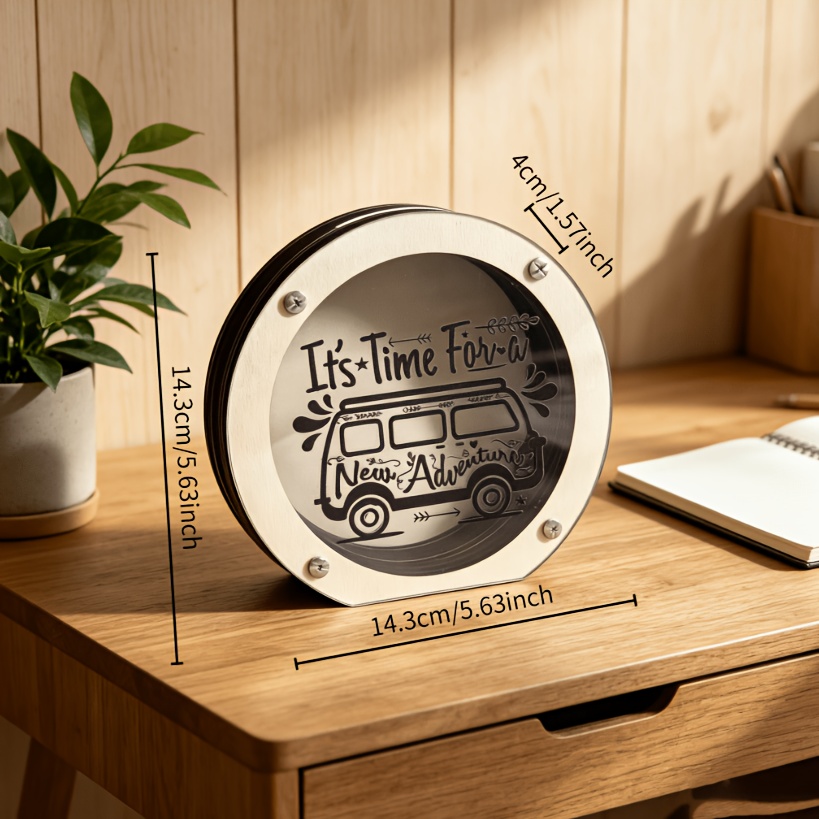 2d Flat, " Start A " Wooden , With - Transparent Vinyl Window, Rustic Desktop Decoration, Suitable As A Birthday Gift For