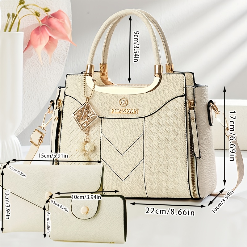 Ensemble Sacs Femme – Lot 3 Pièces Matelassé Premium Ensemble de Sacs pour Femmes : Petit Sac à Main, Sac Cadeau de Vacances, Sac Bandoulière, Sac Fourre-Tout, Imprimé, Design Matelassé, Design de Niche avec une Touche Premium, Tendance, Nouvelle Arrivée, Ensemble Multi-Pièces, Sac Décontracté Adapté à Diverses Occasions Quotidiennes comme Sorties et