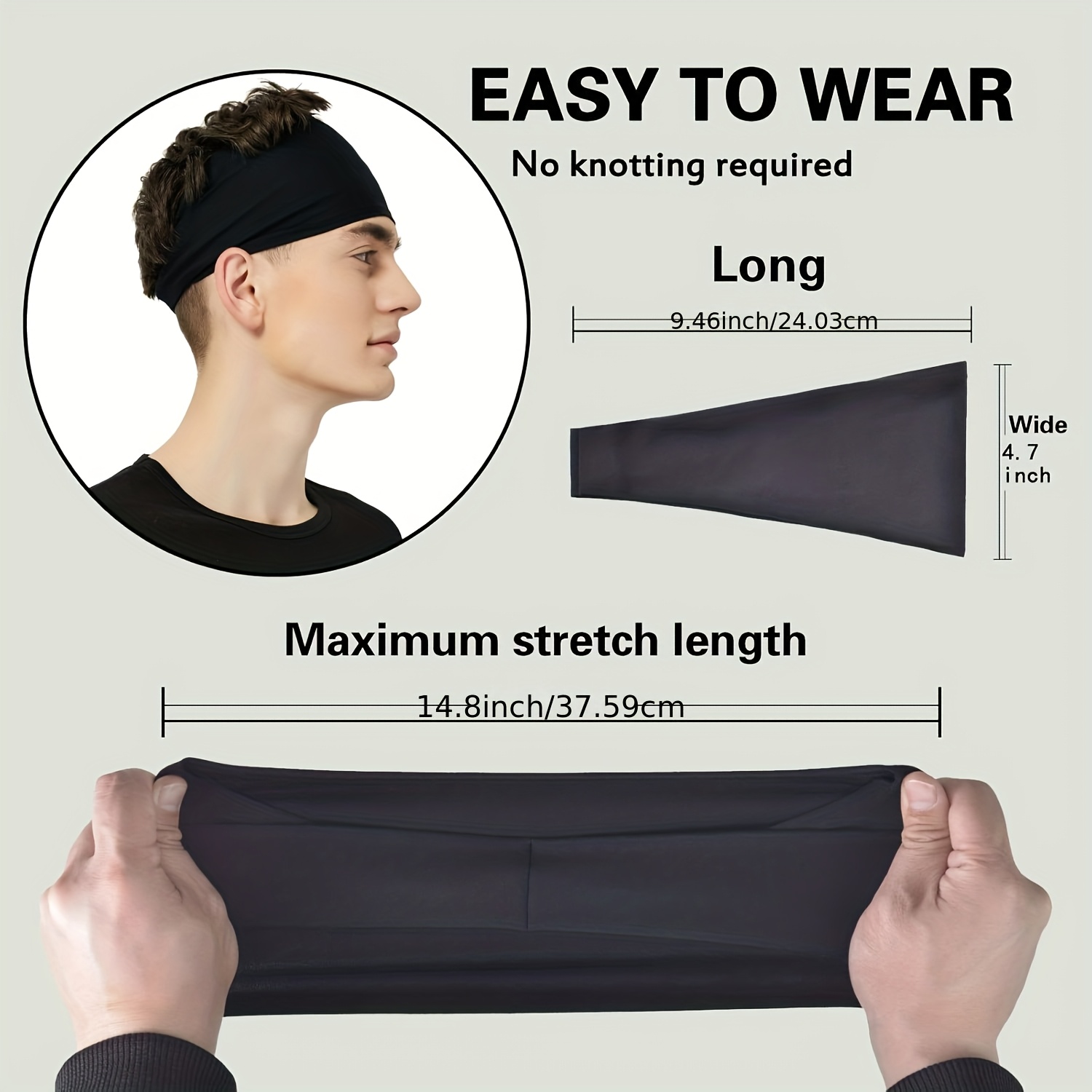 1pc Men'S Sports Headband | Moisture-Wicking Exercise Headband For Running, Cycling, Soccer, Yoga | Available In Multiple Colors, Nylon