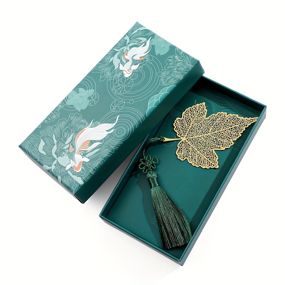 Image of Metal Vein Ancient Style Skeleton Bookmark Creative Lotus Classical Style Exquisite Teacher's Day Gift Gift Set