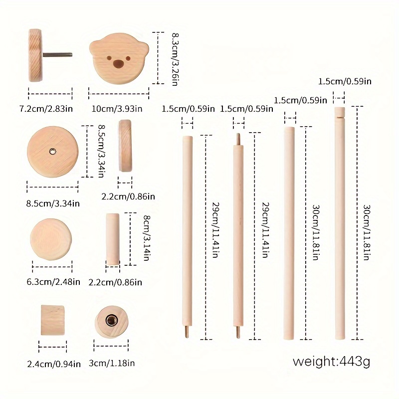 Brazo Móvil Cuna Hbm Brazo Móvil Madera 30 Pulgadas Cuna - Temu