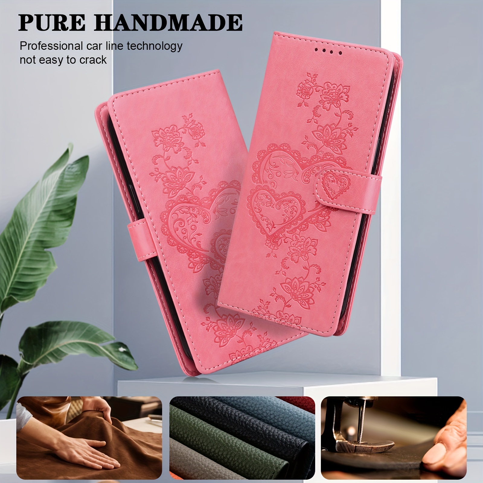 Husă Telefon - Compatibilă cu Samsung Galaxy A03S A05S A07 A12 A13 A14 A15 A16 A17 A20E A20S A21S A22 A23 A24 A25 A26 A31 A3 A33 A34 A40 A41 A42 A50 A51 A52 A53 A54 A55 A70 A71 A72 A73 4/5G, Model Inimă 3D, Piele Ecologică, Stil Portofel