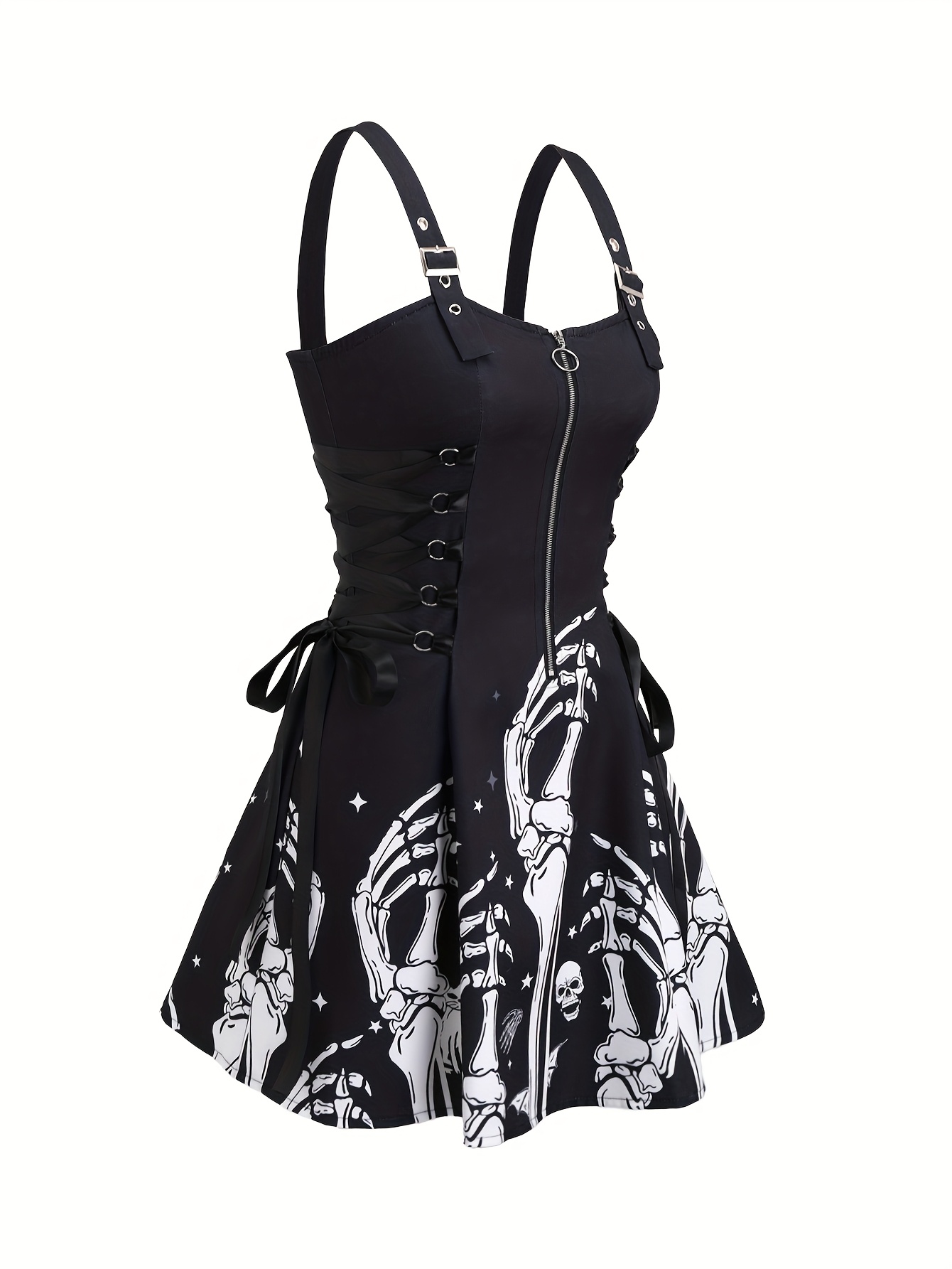 black skull dress Skull Striped Jinx Dress – DraculaClothing main image 0