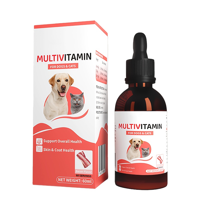 TEMU 60ml Multivitamin For Dogs And Cats, Liquid Vitamin Supplements Multivitamin Drops, Essential Vitamins For Dogs And Cats Healthy Supplement