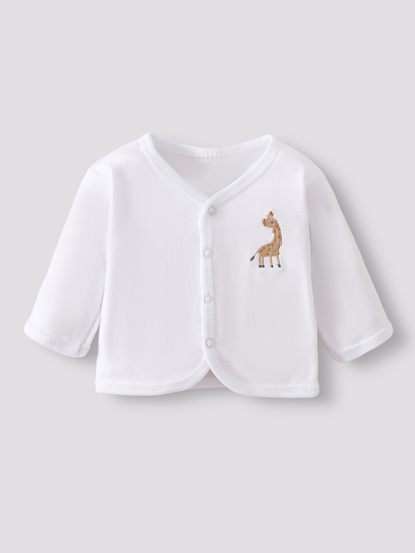 8pcs Newborn Onesie Set with Pure White Animal Pattern