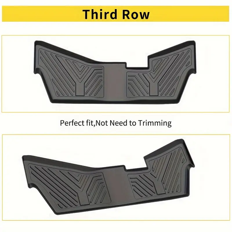 G-PLUS 3D Molded TPE Floor Mats For 2016-2022 Honda Pilot – All Weather, 1st, 2nd, & 3rd Row Liners – Black