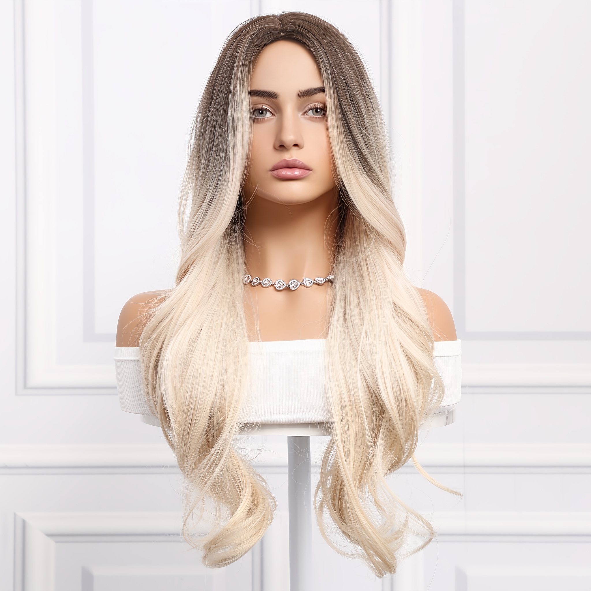 

Body Wave Brown Ombre Long Synthetic Fiber Wig, Elegant And Style, For , Breathable, Comfortable And Easy To Care For, 26 Inches W318