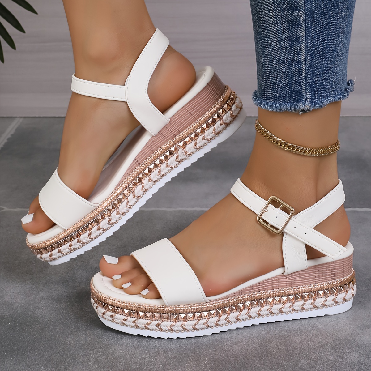 

Women's Summer Platform Wedge Sandals, Elegant Open Toe High Heel, Versatile Thick Sole Fashion Shoes
