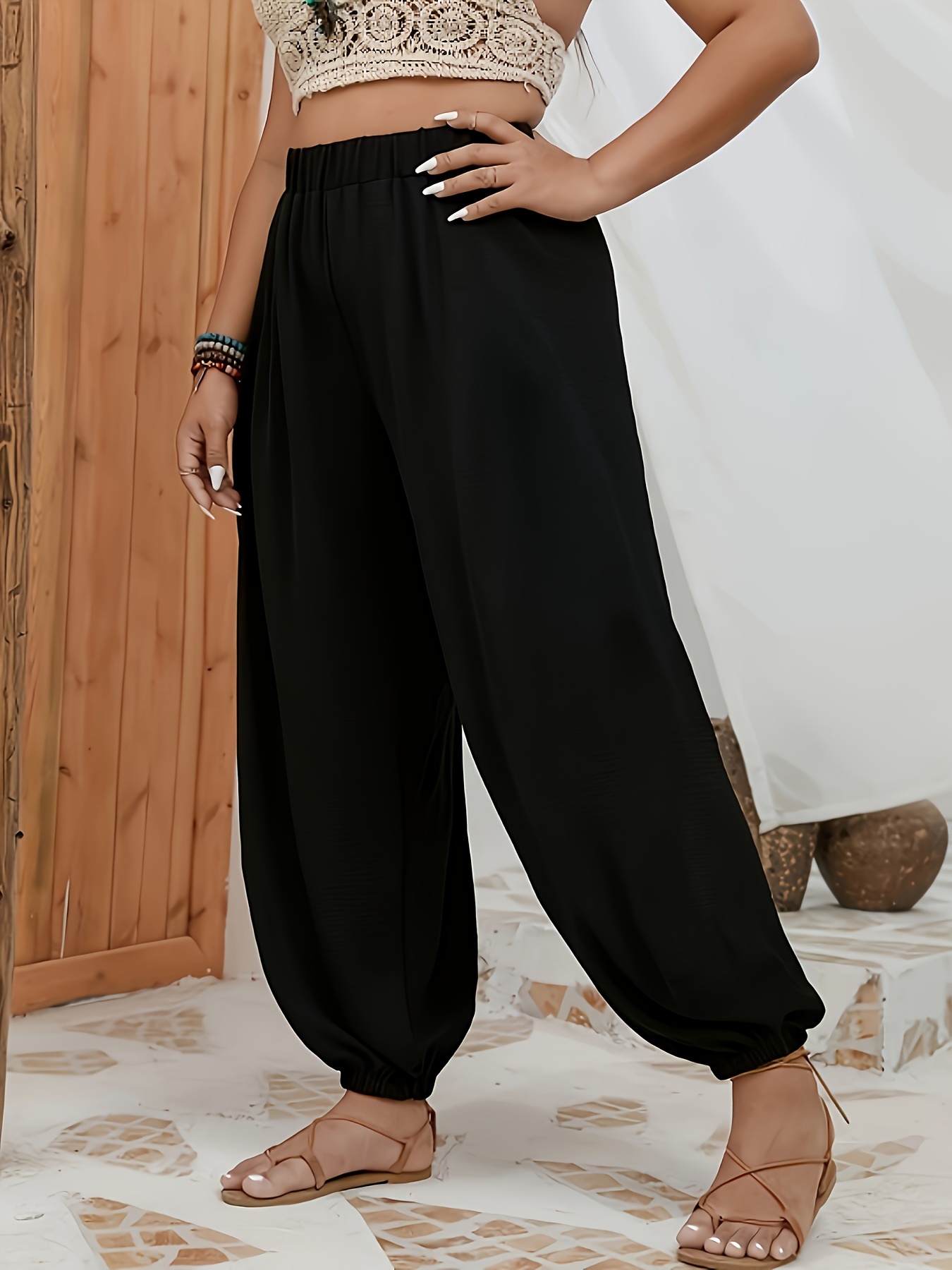 Taglie Forti Pantaloni Donna Elastico Vita Pantaloni Tuta Taglie