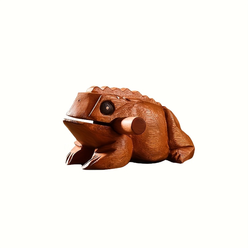 1pc Handmade African Wooden Frog Guitar - Traditional Razor Instrument With Exquisite Carving - And Ergonomic Handle - Perfect For Eid Al Fitr And Music Enthusiasts