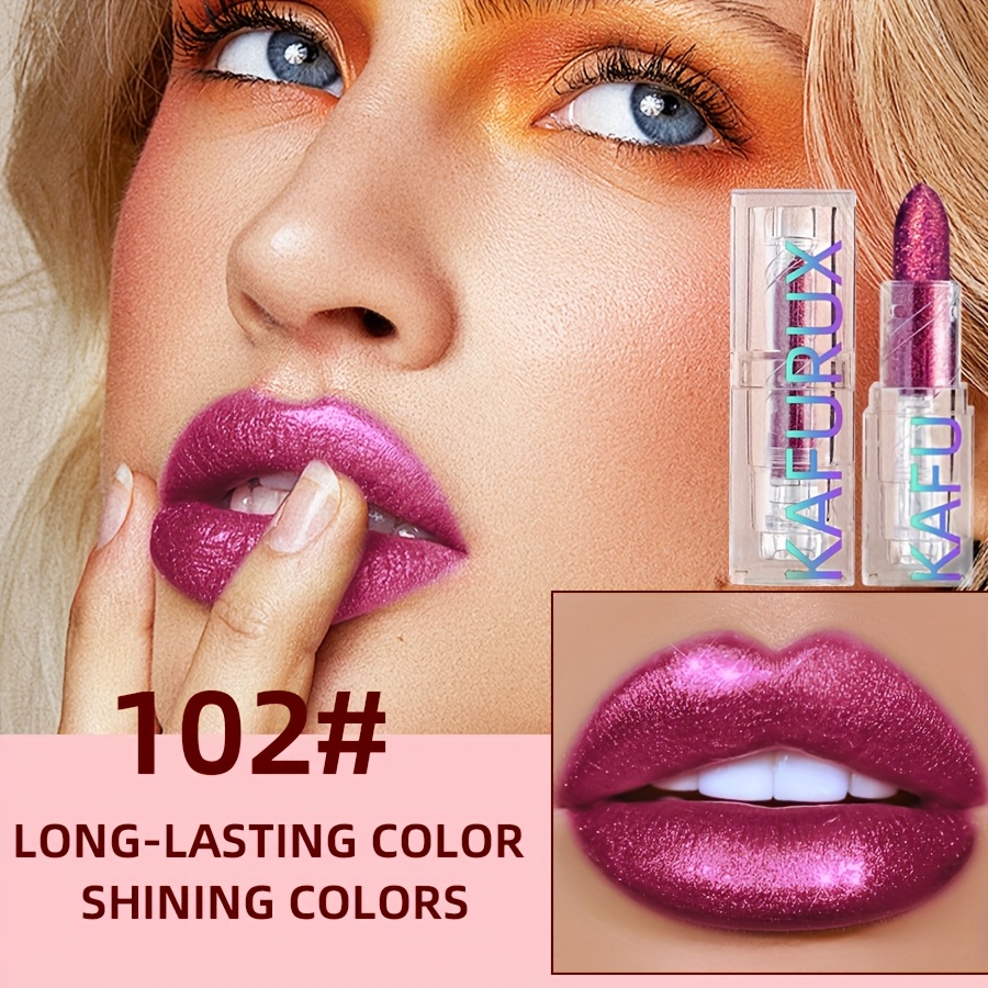 Image of Lipstick 24 Hours Long Lasting, , , Pearlescent, Sparkle, Portable Travel Makeup, Lipstick For Women, Lipstick Waterproof Long, Lip Makeup