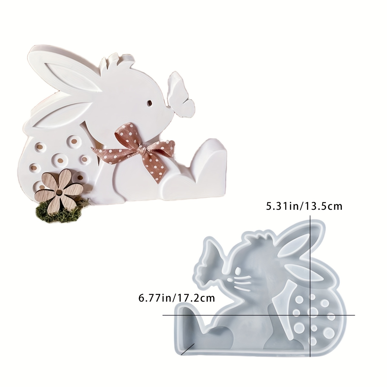 E-shop Gießformen aus Harz Frühlingshase Schmetterling Gipsdekoration Tischdekoration Atmosphäre Deko Geschenk für Feiertage Jubiläum Harz Gips
