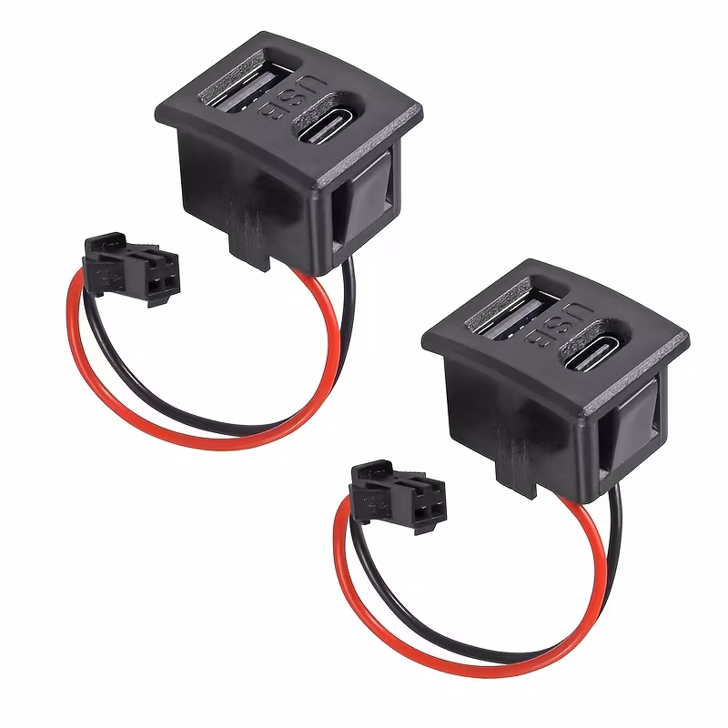 2pcs usb type c dual port charging connector 5v 2a jst 2pin plug to usb usb type c female flush mount 2 port adaptor socket for led etc Product details 0