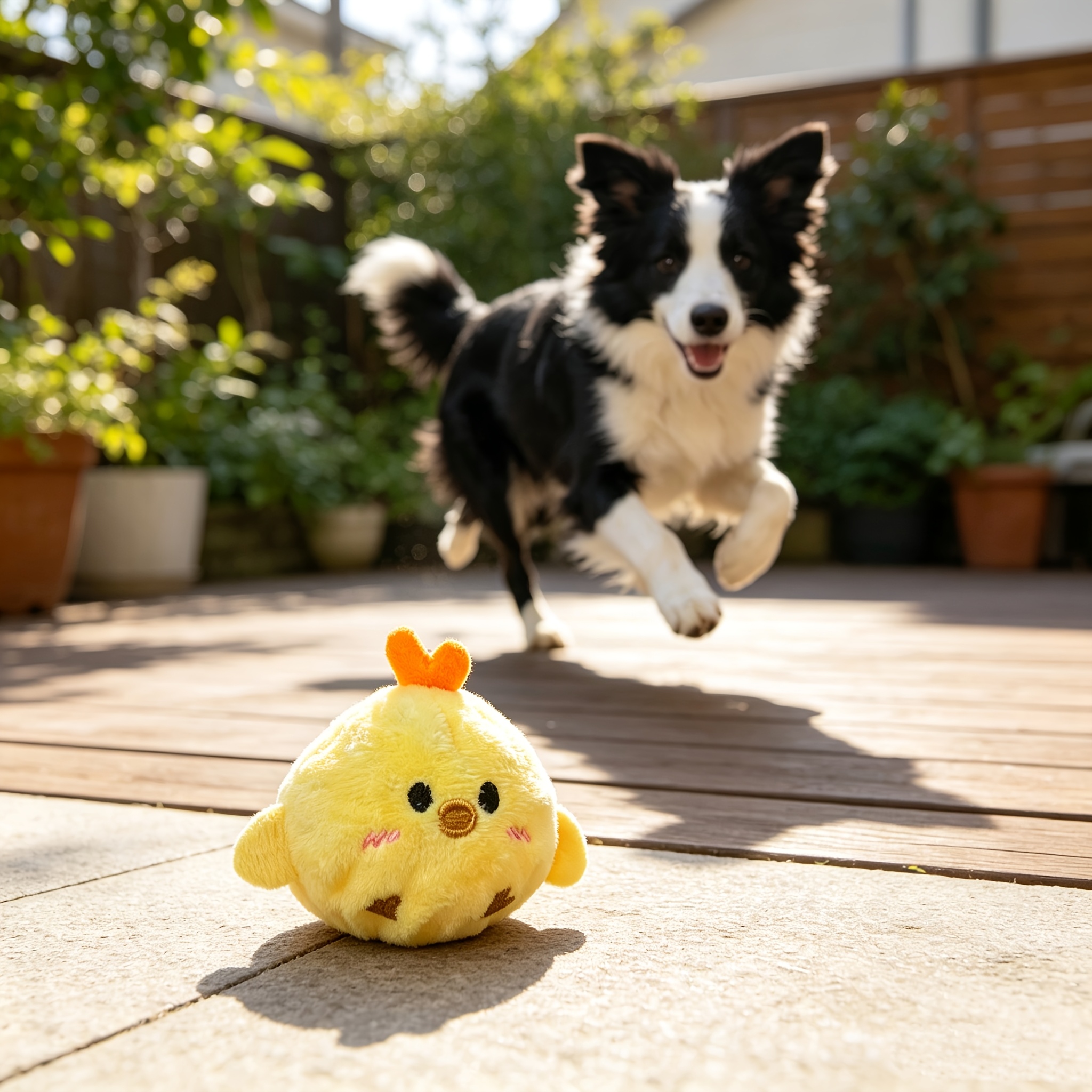 1pc   pet interactive bouncing squeaky toy ball play and entertainment companion toy for cats and dogs   sound when pressed to   cats and dogs chew resistant material slow rebound pet companion toy battery not included Product details 4
