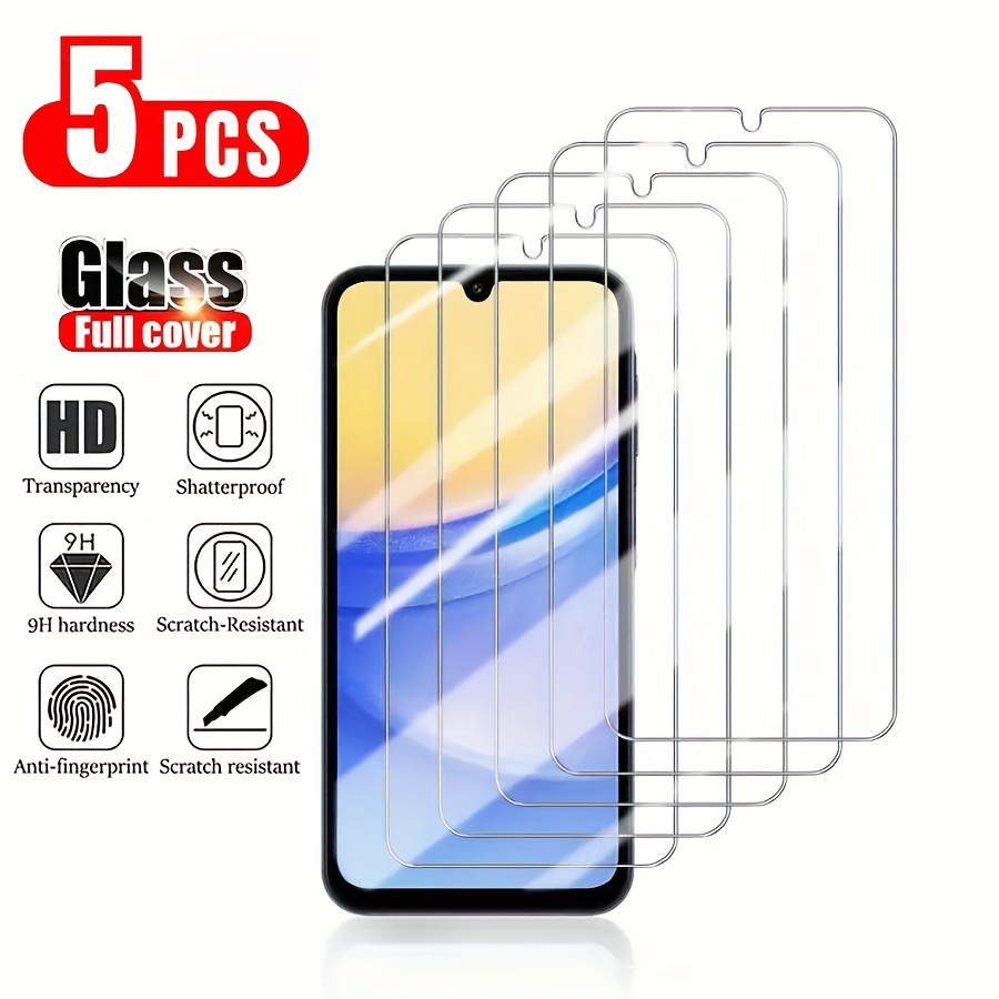 

5pcs High Aluminum Tempered Glass For A12 A13 4g 5g A14 A15 A24 A25 A35 A55 A34 A54 A32 5g A31 A51 A71 A04 A04s S20 Fe S21 Fe S23 Fe 5g A30s A50 A22 A52s A53 A72 A73 5g A10 Screen Protector Glass Film