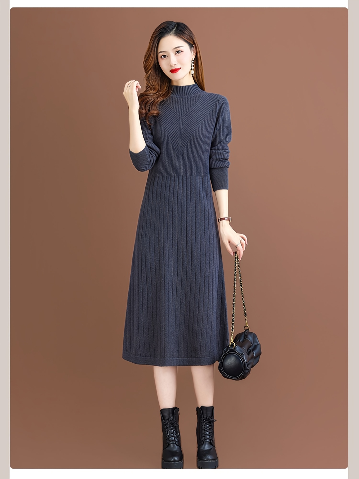 autumn winter knee solid color womens pullover base layer - Temu Saudi  Arabia