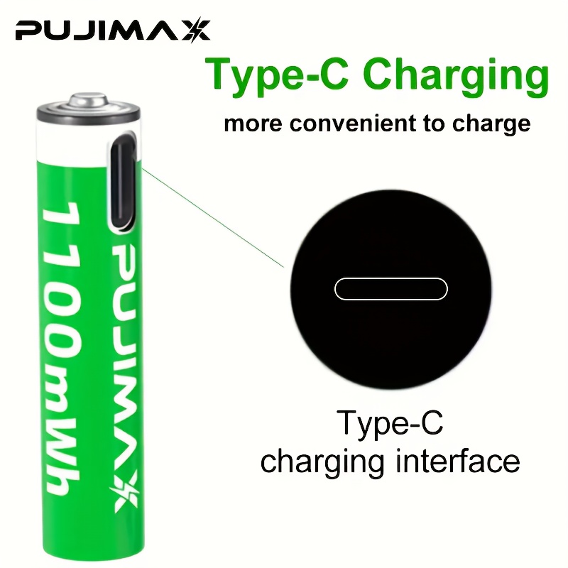   аа+ааа 1.5в 1100мвтг+3400мвтг перезаряджувані літієві батареї з коробкою для зберігання та кабелем для зарядки - висока ємність, тривалий час роботи для пристроїв Опис товару 3