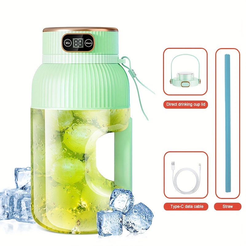 TEMU Fruit Juicer, Portable Multi-functional Beverage Cup, Upgraded 10-blade Large-capacity Portable Juicer, Multi-functional Juicer And Blender