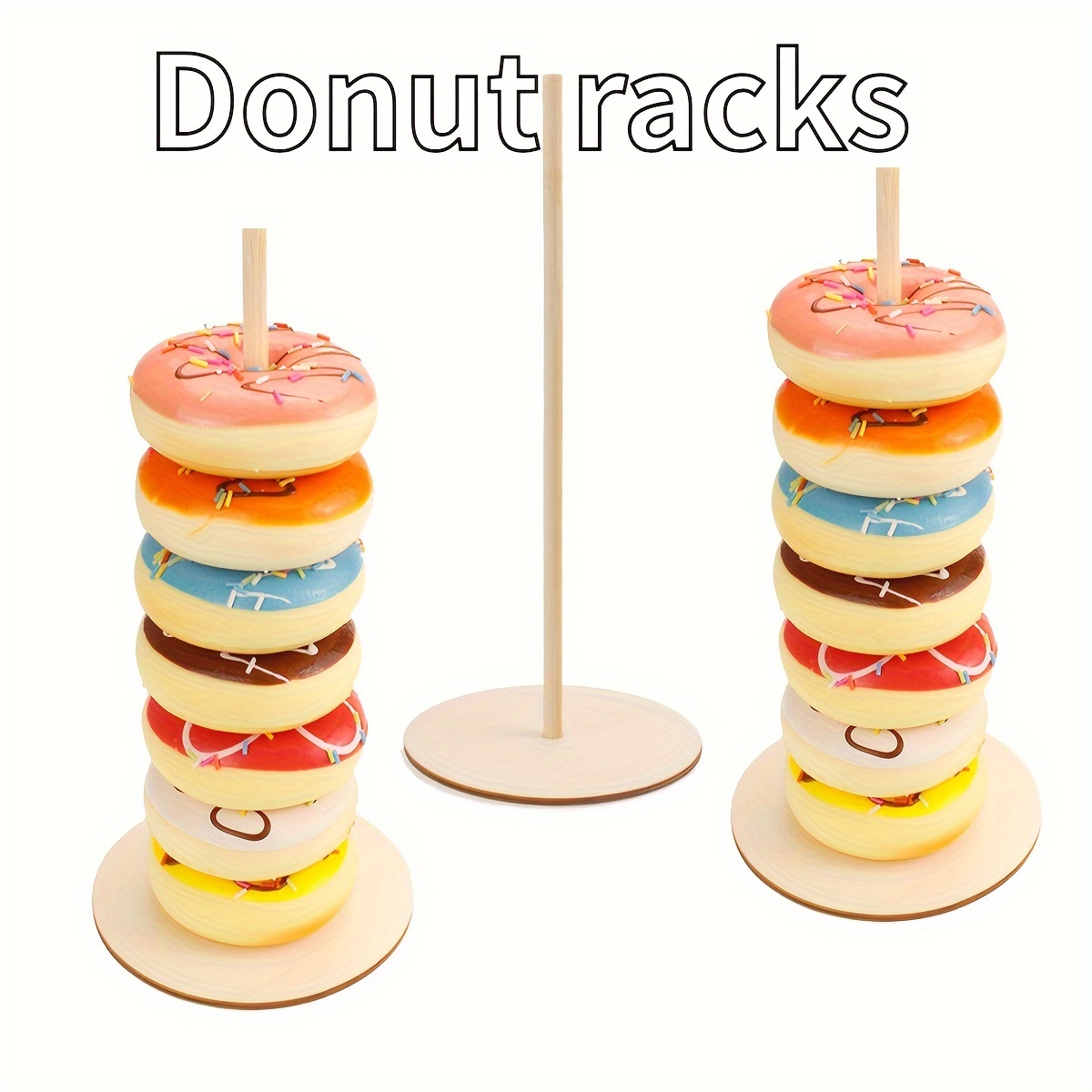 

1pc Wooden Donut Rack Wedding Supplies Decoration Birthday Party Decoration Donut Display Rack Backing Shop Supplies