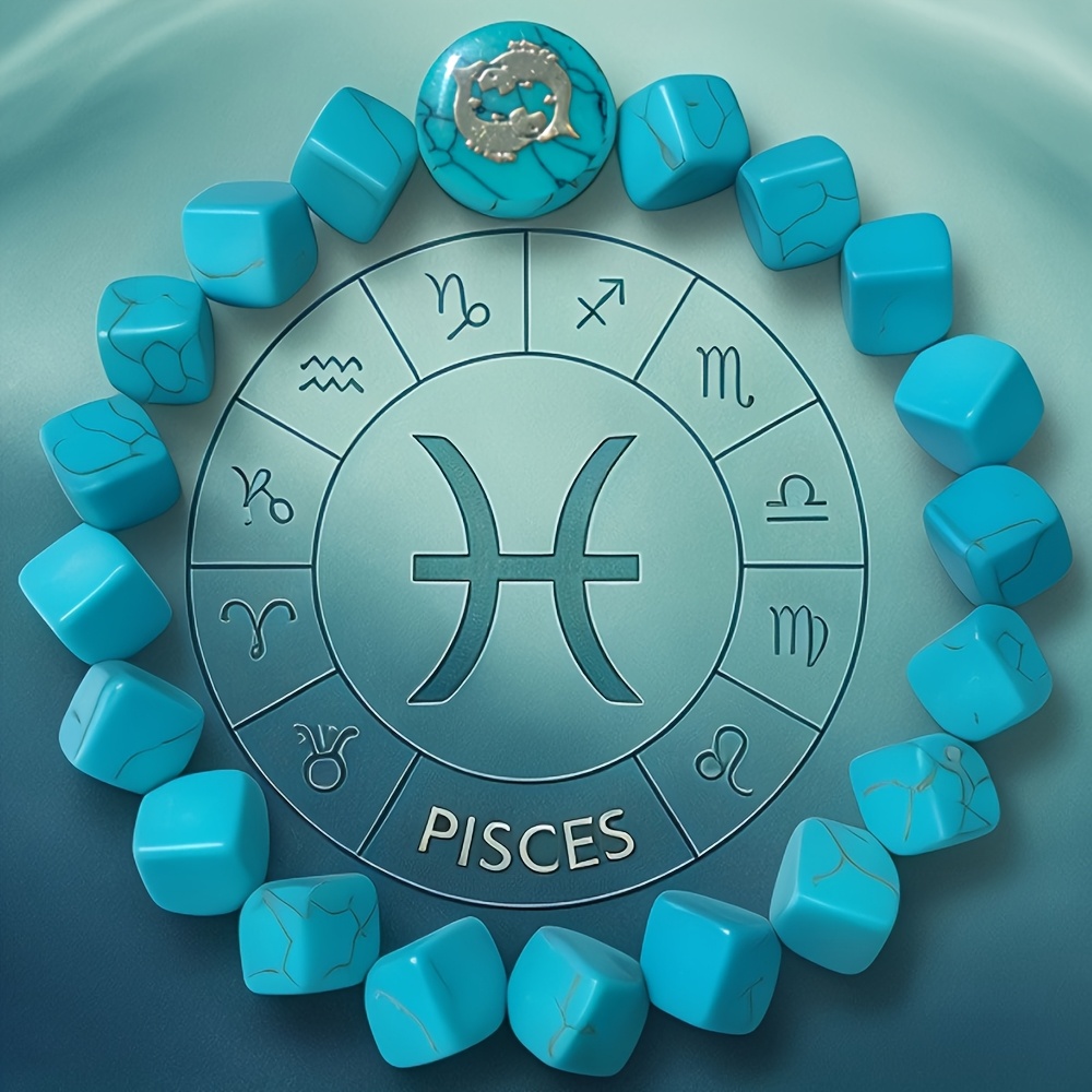 Unique 12 Constellations Blue Stone Bracelet for Men